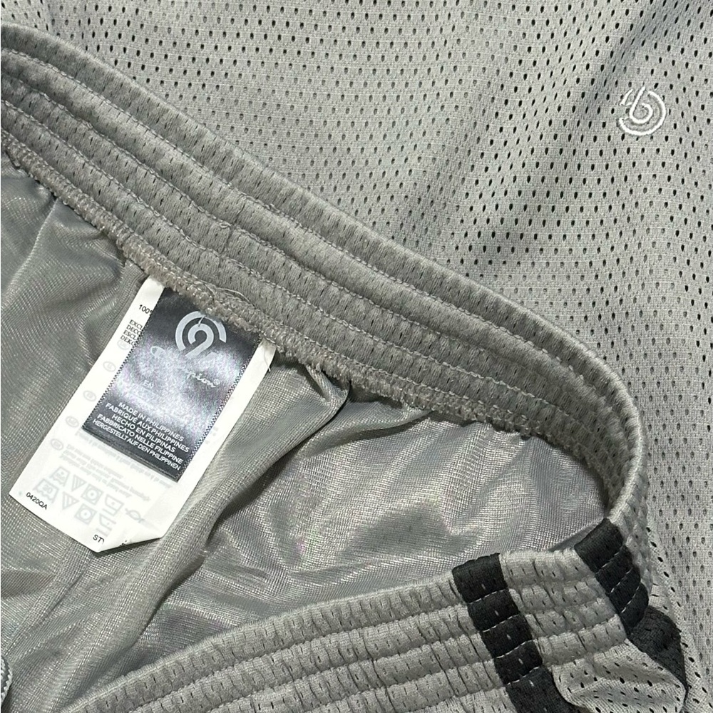 C9 by Champion Men's Light Gray Athletic Mesh Shorts with Dark Gray Trim (NWT) - Picture 2 of 7